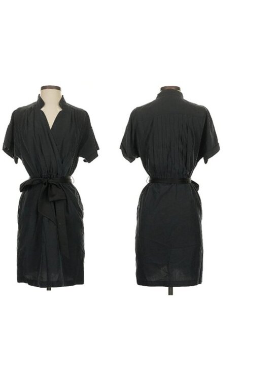 Ann Taylor Dresses & Skirts - LOFT Black Wrap Dress — Short Sleeve, Tie Waist, V-Neck